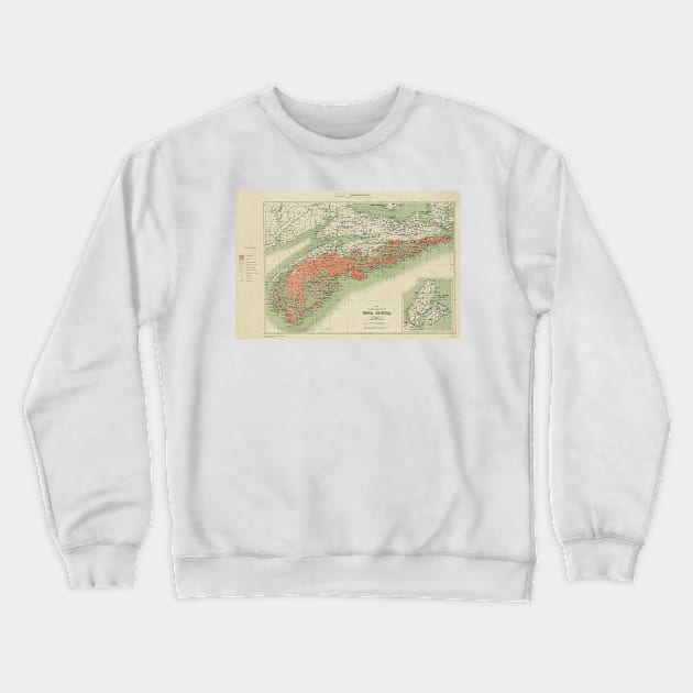 Vintage Geological Map of Nova Scotia (1906) Crewneck Sweatshirt by Bravuramedia